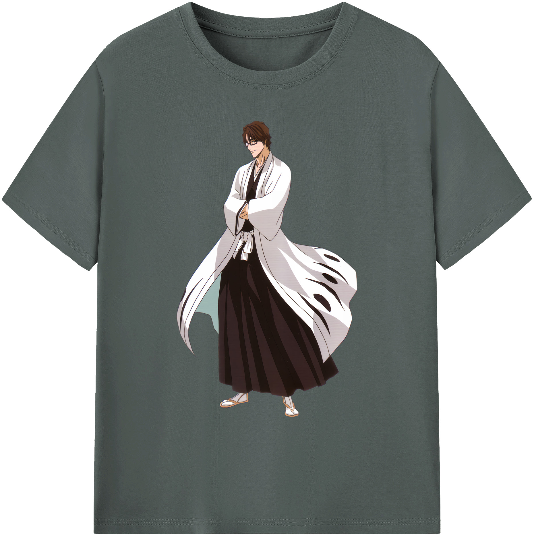（画像用） ブリーチ 藍染 惣右介（あいぜん そうすけ） BLEACH Aizen Sousuke 綿100％ メンズ半袖Tシャツ｜肌触りやわらか＆通気性